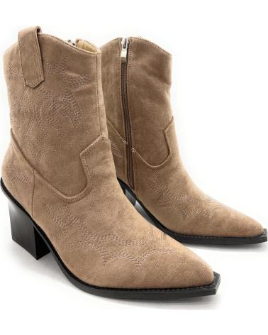 BOTÍN COWBOY BUONAROTTI TACÓN BORDADOS CREMALLERAS BEIGE BEIGE