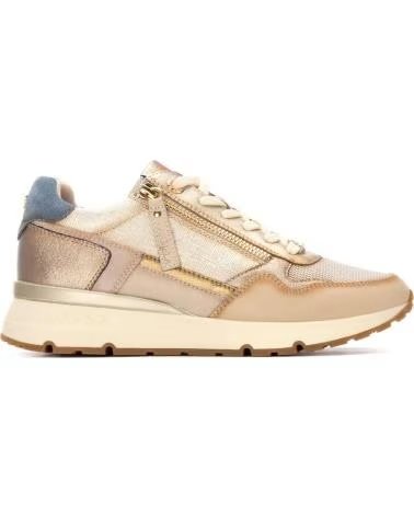 ZAPATILLAS CASUAL CARMELA 162517 BEIGE MALLA Y EFECTO METALIZADO BEIGE