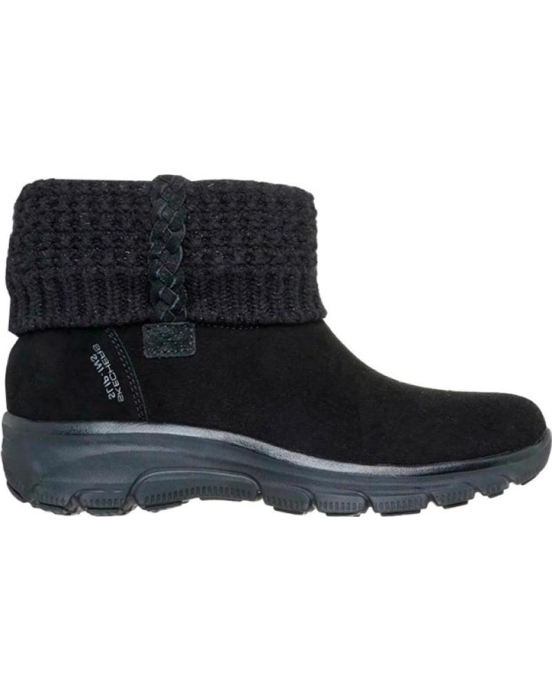 BOTAS SKECHERS EASY GOING - COZY LOVIN FEMININAS COM GOLA TRICOTADA PRETA NEGRO