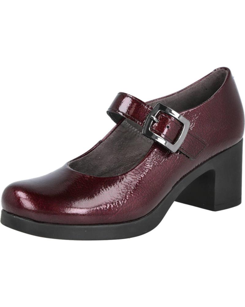 MERCEDITAS PITILLOS TACÓN PIEL CHAROL CIERRE ADHESIVO BURDEOS BURDEOS