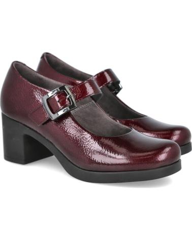 MERCEDITAS PITILLOS TACÓN PIEL CHAROL CIERRE ADHESIVO BURDEOS BURDEOS