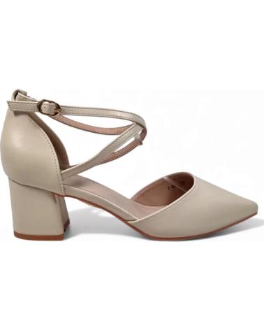 SANDALIAS TIMBOS DE TACÓN MODELO 132340 BEIGE BEIGE