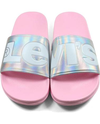 LEVIS JUNE L VPOL0239S HOLOGRAPHIC PINK SLIDES ROSA