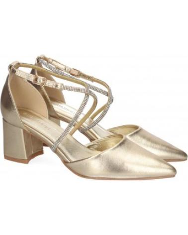 ZAPATOS DE VESTIR MUJER SPORT3PUNTO0 TACÓN DESTALONADO CON TIRAS CRUZADAS DORADAS A-3431 VARIOS COLORES