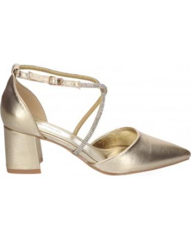 ZAPATOS DE VESTIR MUJER SPORT3PUNTO0 TACÓN DESTALONADO CON TIRAS CRUZADAS DORADAS A-3431 VARIOS COLORES