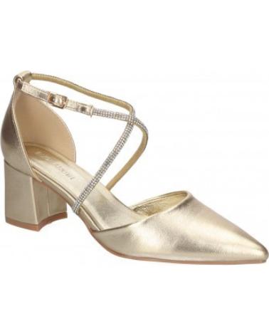 ZAPATOS DE VESTIR MUJER SPORT3PUNTO0 TACÓN DESTALONADO CON TIRAS CRUZADAS DORADAS A-3431 VARIOS COLORES