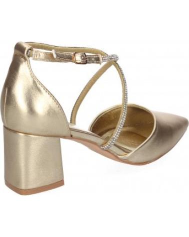 ZAPATOS DE VESTIR MUJER SPORT3PUNTO0 TACÓN DESTALONADO CON TIRAS CRUZADAS DORADAS A-3431 VARIOS COLORES