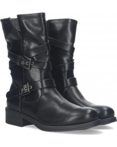 BOTAS MOTERAS MUJER SPORT3PUNTO0 H69561 PIEL NEGRA VARIOS COLORES