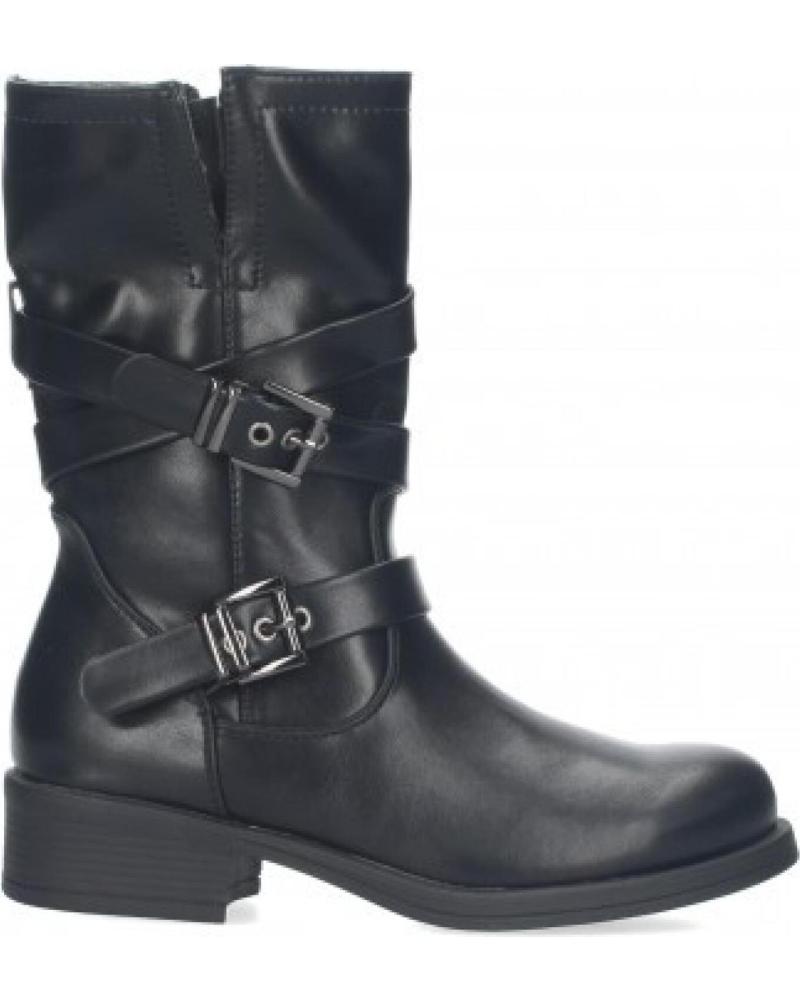 BOTAS MOTERAS MUJER SPORT3PUNTO0 H69561 PIEL NEGRA VARIOS COLORES