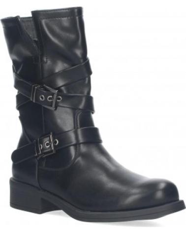 BOTAS MOTERAS MUJER SPORT3PUNTO0 H69561 PIEL NEGRA VARIOS COLORES