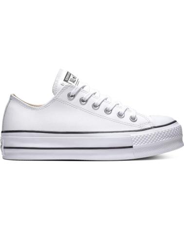 Woman Trainers CONVERSE 561680C CHUCK TAYLOR ALL STAR PLATFORM LEATHER LOW  WHITE-BLACK-WHITE