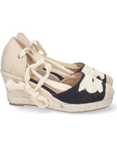 SANDALIAS DE CUÑA SPORT3PUNTO0 5T5 CON LAZO Y FLOR COLOR NEGRO PARA MUJER VARIOS COLORES