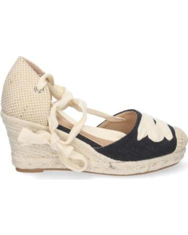 SANDALIAS DE CUÑA SPORT3PUNTO0 5T5 CON LAZO Y FLOR COLOR NEGRO PARA MUJER VARIOS COLORES