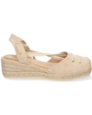 SANDALIAS DE CUÑA BAJA PUNTOSALAO CON TIRAS MUJER BEIGE VARIOS COLORES