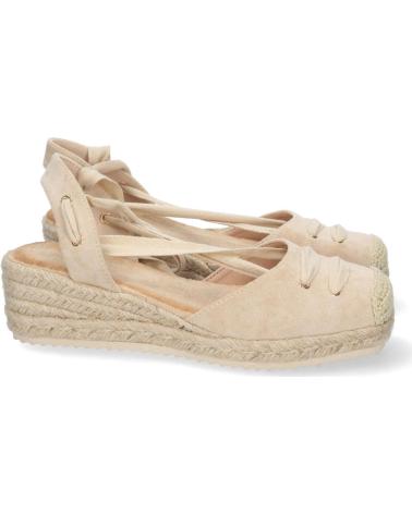 SANDALIAS DE CUÑA BAJA PUNTOSALAO CON TIRAS MUJER BEIGE VARIOS COLORES