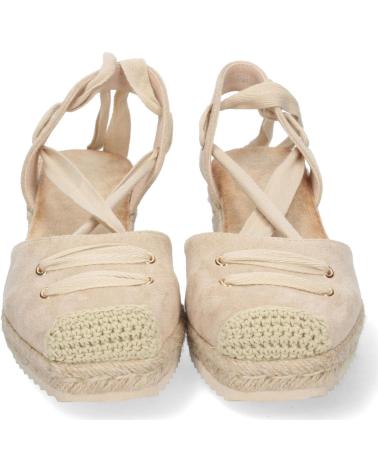 SANDALIAS DE CUÑA BAJA PUNTOSALAO CON TIRAS MUJER BEIGE VARIOS COLORES