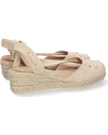 SANDALIAS DE CUÑA BAJA PUNTOSALAO CON TIRAS MUJER BEIGE VARIOS COLORES