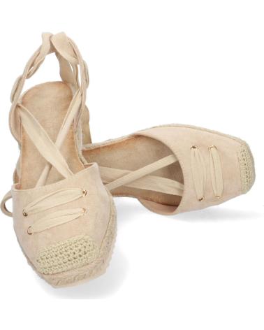 SANDALIAS DE CUÑA BAJA PUNTOSALAO CON TIRAS MUJER BEIGE VARIOS COLORES