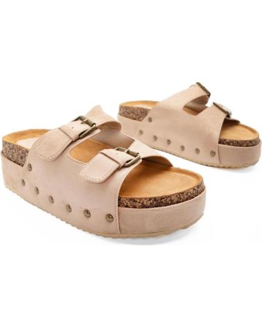 SANDALIAS PLANAS PUNTOSALAO BIO CON PLATAFORMA Y TACHUELAS - MUJER VARIOS COLORES