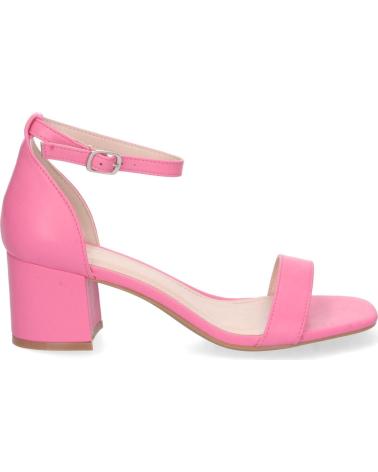 SANDALIAS PUNTOSALAO DE TACÓN BAJO PARA MUJER CON HEBILLA, FUCSIA VARIOS COLORES