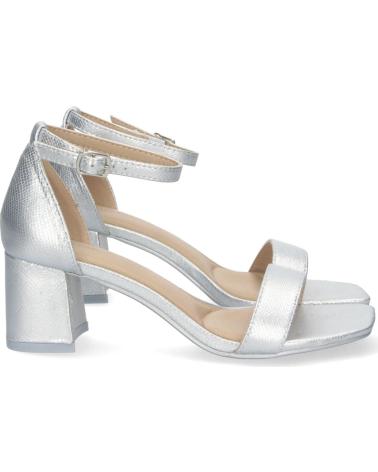 SANDALIAS PUNTOSALAO PLATEADAS DE TACÓN BLOQUE CON HEBILLA VARIOS COLORES