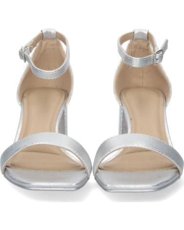 SANDALIAS PUNTOSALAO PLATEADAS DE TACÓN BLOQUE CON HEBILLA VARIOS COLORES