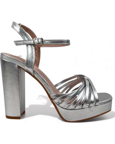 TIMBOS SANDALIA TACON PLATAFORMA FIESTA MUJER COLOR PLATA 132331 PLATEADO