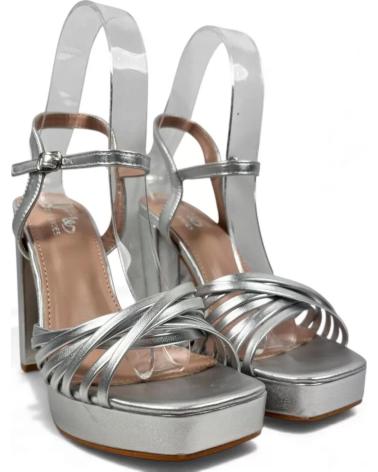 TIMBOS SANDALIA TACON PLATAFORMA FIESTA MUJER COLOR PLATA 132331 PLATEADO