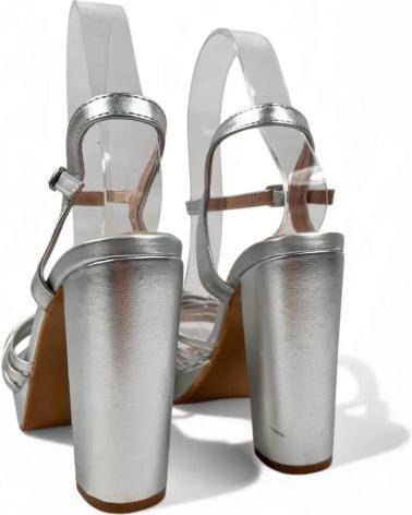 TIMBOS SANDALIA TACON PLATAFORMA FIESTA MUJER COLOR PLATA 132331 PLATEADO