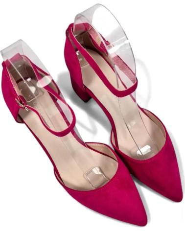 ZAPATO DE VESTIR TIMBOS MUJER TACÓN TIRA TOBILLO FUCSIA MORADO MORADO