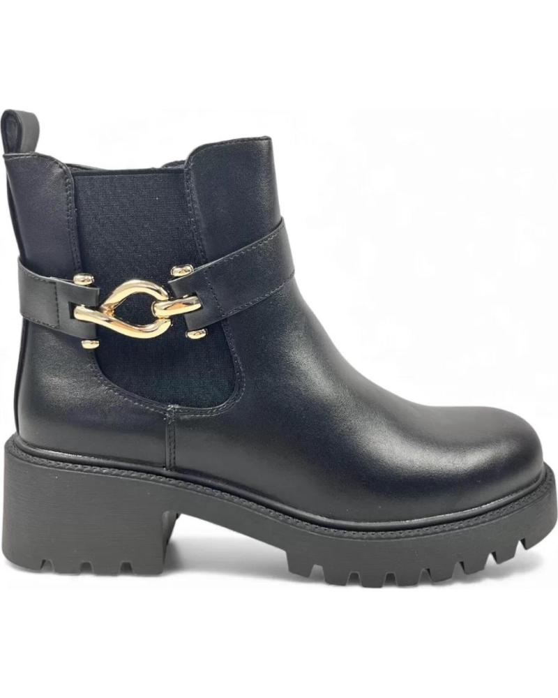 BOTÍN TACON PLATAFORMA TIMBOS MUJER 132320 NEGRO CON HEBILLA NEGRO