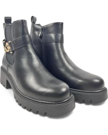 BOTÍN TACON PLATAFORMA TIMBOS MUJER 132320 NEGRO CON HEBILLA NEGRO