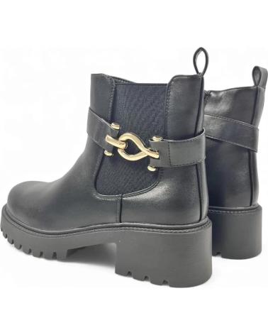 BOTÍN TACON PLATAFORMA TIMBOS MUJER 132320 NEGRO CON HEBILLA NEGRO