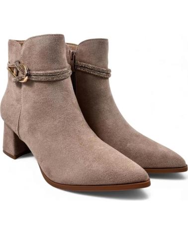 BOTÍN TACÓN MUJER TIMBOS 132312 CAQUI MARRóN