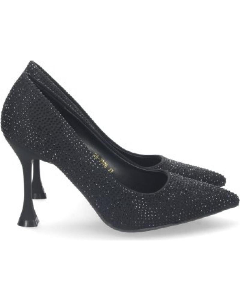 ZAPATOS DE TACÓN MUJER SPORT3PUNTO0 2A-2076 PUNTERA FINA NEGRO BRILLANTE VARIOS COLORES