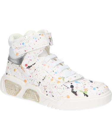 ZAPATILLAS GEOX J ILLUMINUS GIRL VELCRO BLANCA MULTICOLOR C0653 WHITE-MULTICOLOR