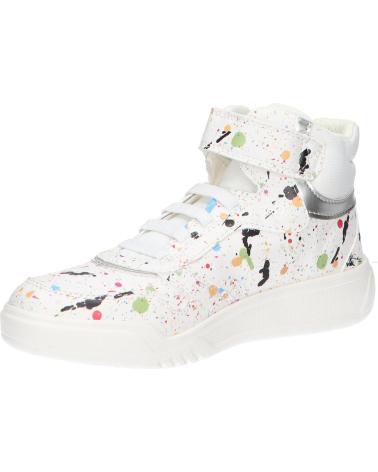 ZAPATILLAS GEOX J ILLUMINUS GIRL VELCRO BLANCA MULTICOLOR C0653 WHITE-MULTICOLOR