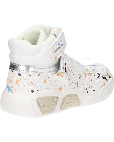 ZAPATILLAS GEOX J ILLUMINUS GIRL VELCRO BLANCA MULTICOLOR C0653 WHITE-MULTICOLOR