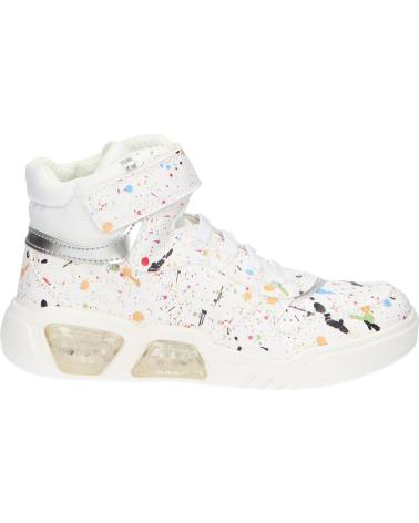 ZAPATILLAS GEOX J ILLUMINUS GIRL VELCRO BLANCA MULTICOLOR C0653 WHITE-MULTICOLOR