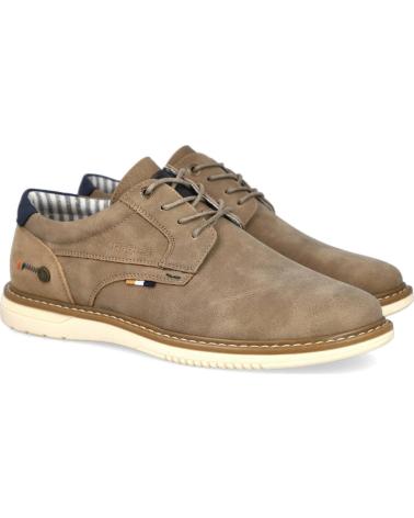 REFRESH ZAPATOS DE CORDONES DE PIEL PARA HOMBRE MODELO 175557 TAUPE