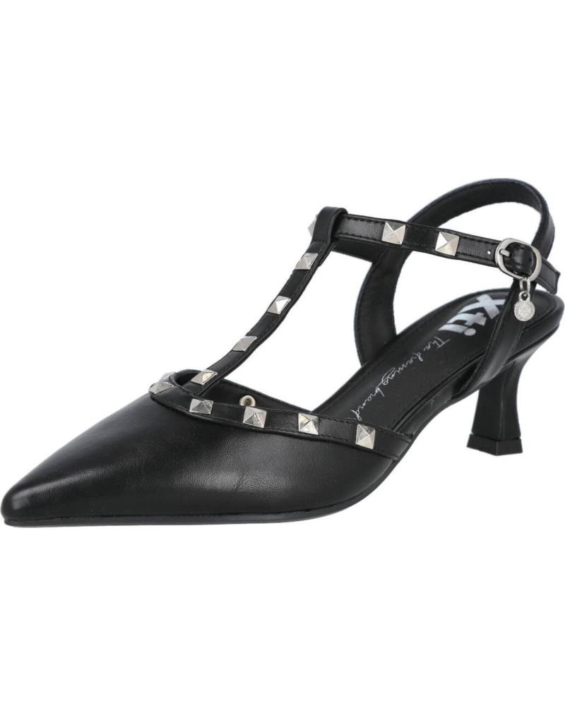 XTI ZAPATO TACÓN DESTALONADO MUJER NEGRO TACHUELAS NEGRO