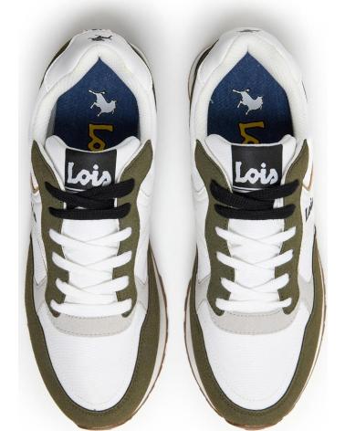 ZAPATILLAS DEPORTIVAS LOIS JEANS MODELO 64525 BLANCO Y CAQUI