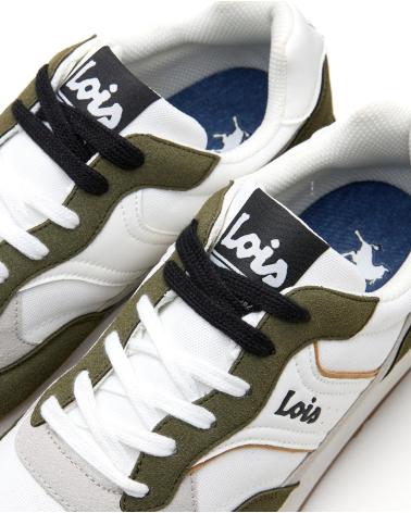 ZAPATILLAS DEPORTIVAS LOIS JEANS MODELO 64525 BLANCO Y CAQUI