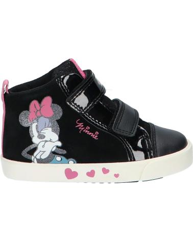 ZAPATILLAS GEOX KILWI GIRL CIERRE VELCRO NIÑA NEGRO-ROSA C9289 BLACK-OLD ROSE