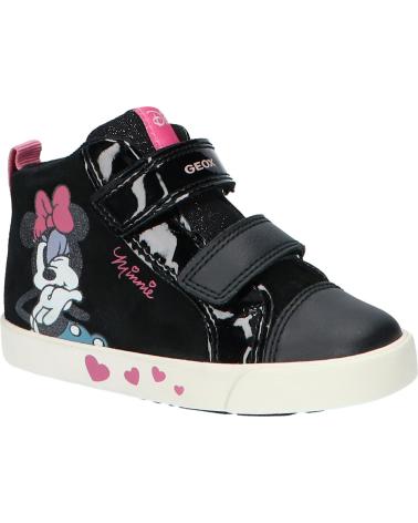 ZAPATILLAS GEOX KILWI GIRL CIERRE VELCRO NIÑA NEGRO-ROSA C9289 BLACK-OLD ROSE