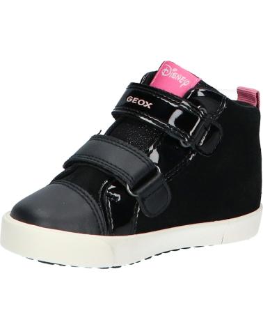 ZAPATILLAS GEOX KILWI GIRL CIERRE VELCRO NIÑA NEGRO-ROSA C9289 BLACK-OLD ROSE