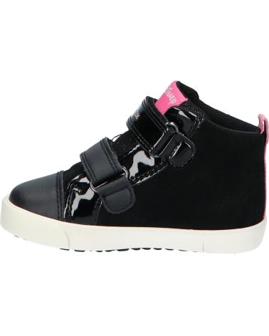 ZAPATILLAS GEOX KILWI GIRL CIERRE VELCRO NIÑA NEGRO-ROSA C9289 BLACK-OLD ROSE