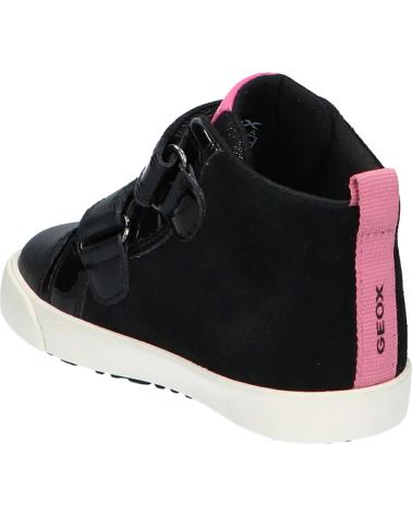ZAPATILLAS GEOX KILWI GIRL CIERRE VELCRO NIÑA NEGRO-ROSA C9289 BLACK-OLD ROSE