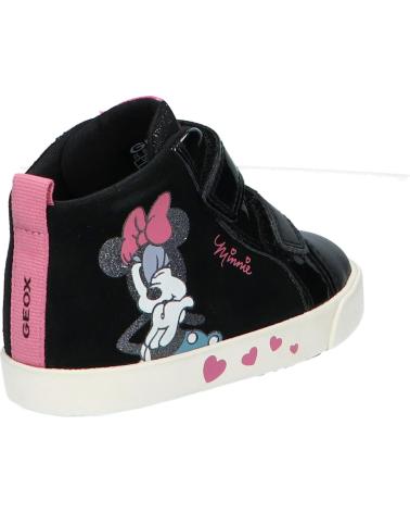 ZAPATILLAS GEOX KILWI GIRL CIERRE VELCRO NIÑA NEGRO-ROSA C9289 BLACK-OLD ROSE