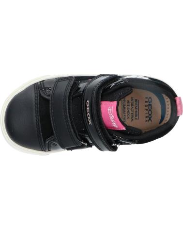 ZAPATILLAS GEOX KILWI GIRL CIERRE VELCRO NIÑA NEGRO-ROSA C9289 BLACK-OLD ROSE